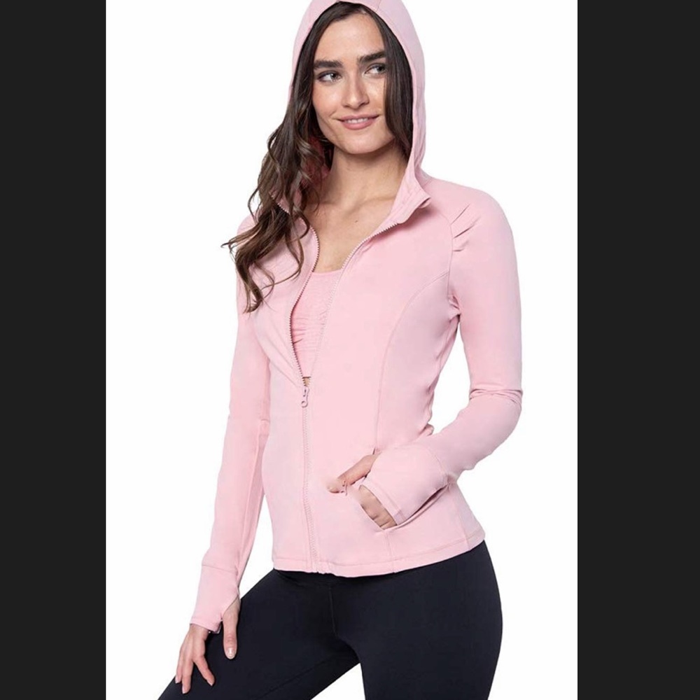Yogalicious Long Sleeve Full Zip Up Hoodie Jacket